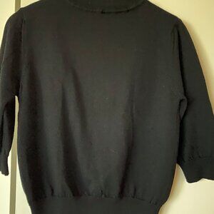 Chandail noir à manches courtes noir - laine Merino